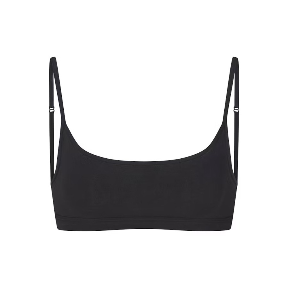 NWT Skims Everyday Cotton Scoop Bralette Black Women's XL Neutral Casual Lounge